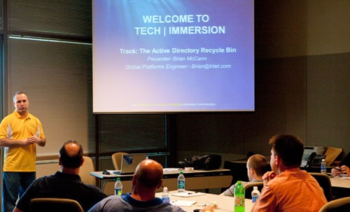 Brian McCann presenting Active Directory sessions at Tech Immersion 2011