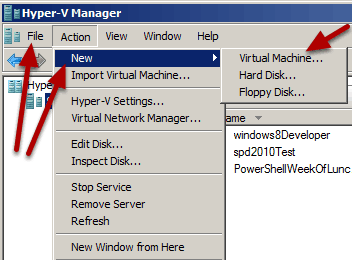 create a new Virtual Machine in Hyper-V