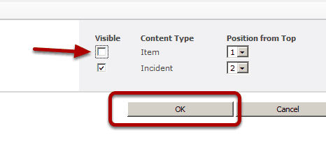 Incident the default content type Incident the default content type