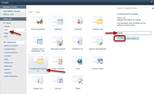Filter by List IncidentTemplate text box with Tier1 Filter by List IncidentTemplate text box with Tier1