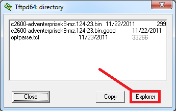 Cisco IOS determine TFTP Root directory TFTPD Show explorer button