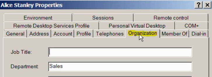 PowerShell Active Directory Users and Computers originzation