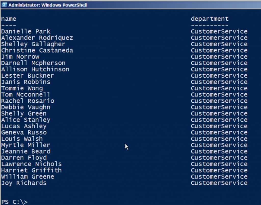 PowerShell select object result