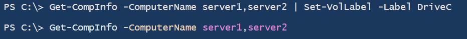 PowerShell Get CompInfo server drive label check