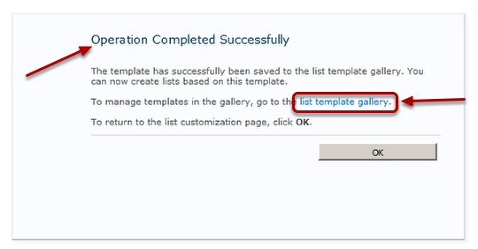 SharePoint 2010 Operation Completed Sucessfully image
