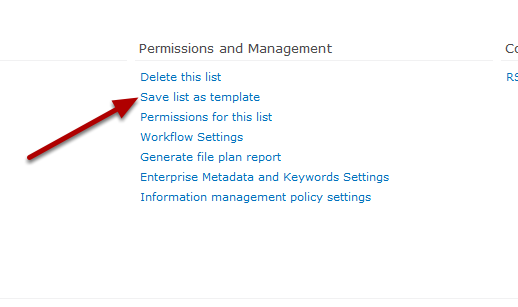 SharePoint 2010 Save As Template image
