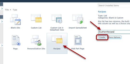 SharePoint 2010 Select Recipes Template image