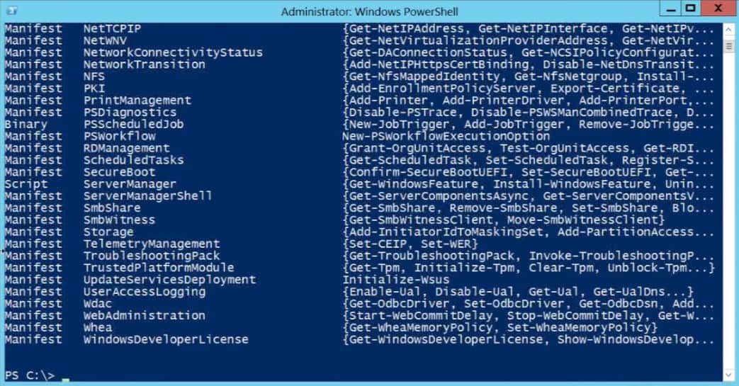 PowerShell v3 Get-Module ListAvailable Windows Server 2012