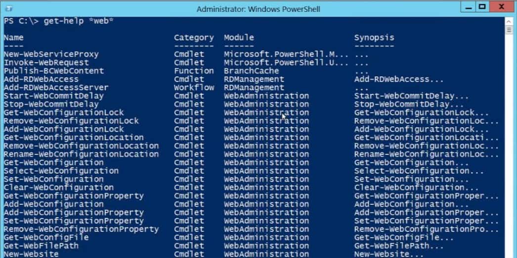 PowerShell v3 Get-Help cmndets ListAvailable Windows Server 2012