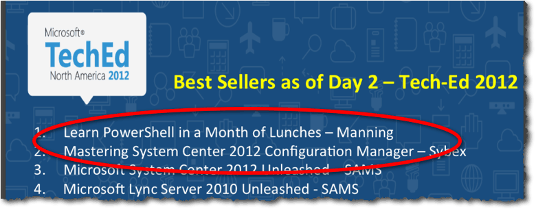 Microsoft TechEd 2012 Best sellers day 2 PowerShell Don Jones Month of Lunches