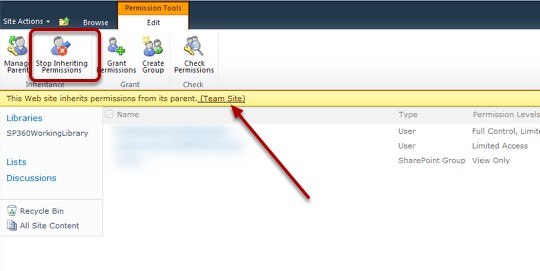 Break Inheritance 2 custom security level on a SharePoint Site Break Inheritance 1 custom security level on a SharePoint Site