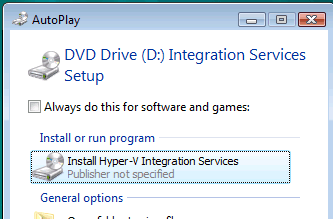 Install Windows Vista in Hyper-V