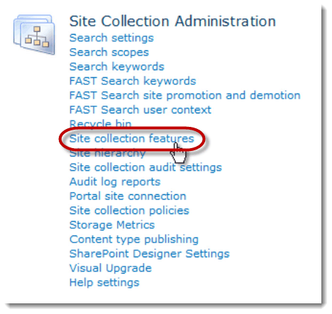 Site collection features How to set up a Content Type Hub SharePoint 2010