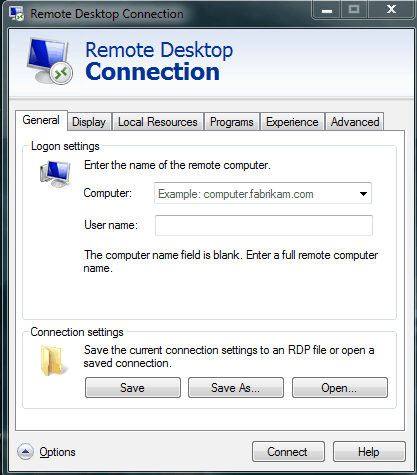 Configure My Computer Remote Desktop Vista