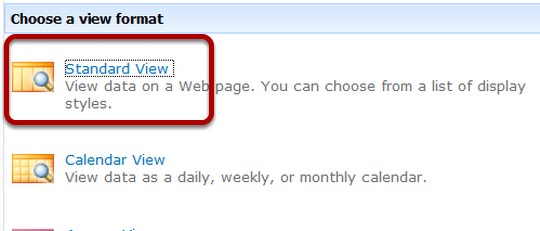 Standard ViewSharePoint 