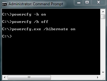 powerfg windows 7 hibernation file issue