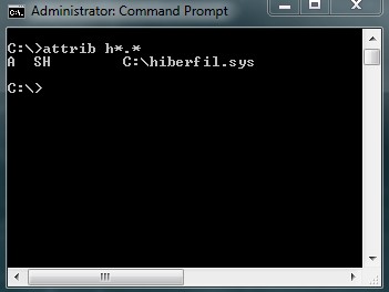 hiberfil attrib win 7 hibernation file issue