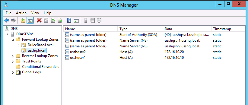 Stub-Orte in Windows 2003 DNS