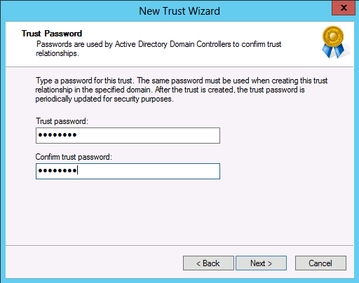 trust password forest level trust in Windows Server