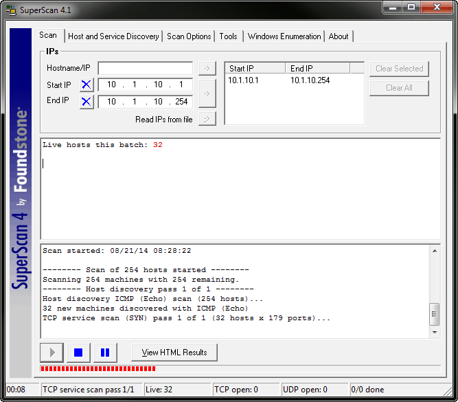 004-SuperScan-valid-IP-address-range -to-Reconnoiter-an-Internal-Network