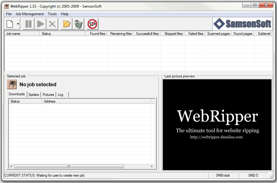 001-start-screen-WebRipper-to-Examine-Website-Content