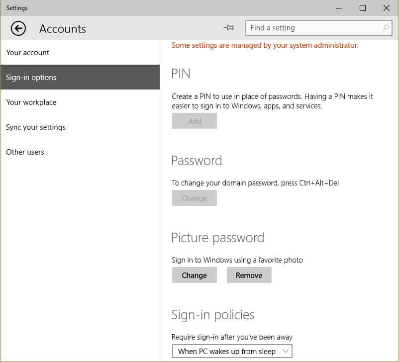 Windows 10 – Exploring Security.  PC Settings and Accounts