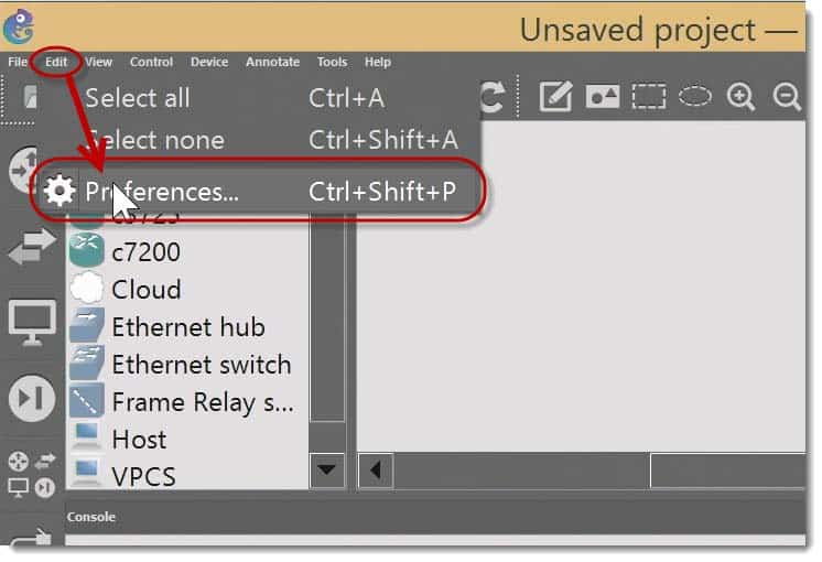 Edit Connect GNS3 to a Virtual Box in Windows 8