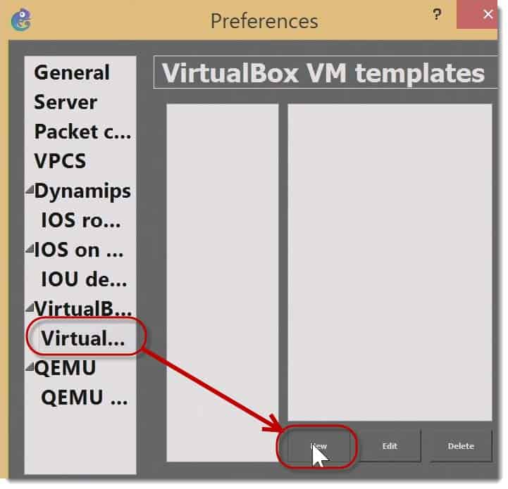 Virtual New Connect GNS3 to a Virtual Box in Windows 8