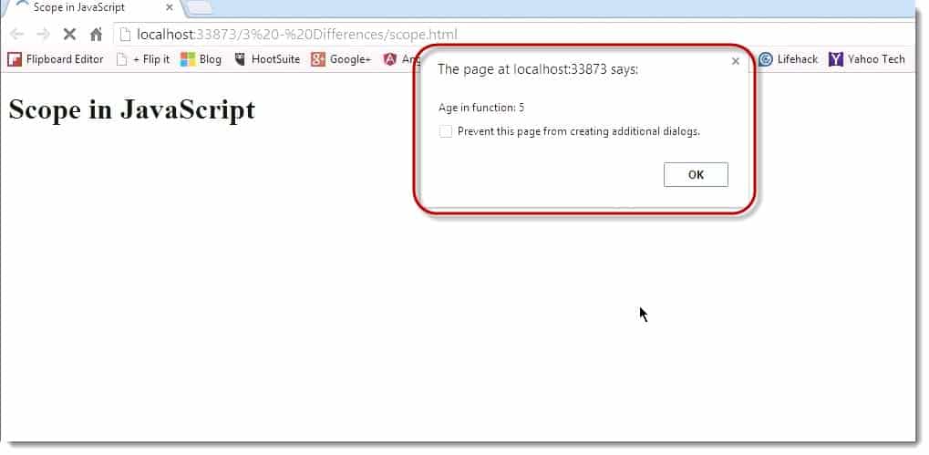 Showing Alert in Browser 2 - Learn JavaScript for C# Developers