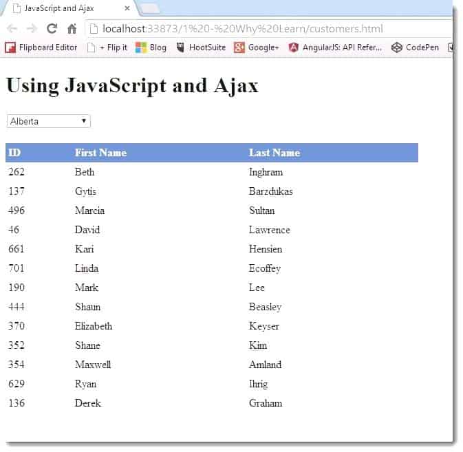HTML API JSON data Learning JavaScript for C# Developers Webinar