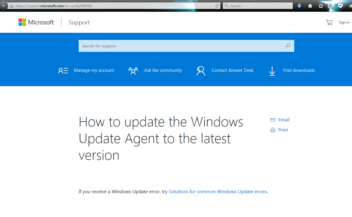 descarga gratis Windows Update Agent