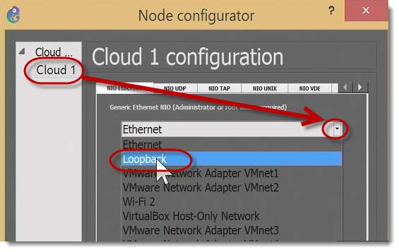 Configure Cloud Connect GNS3 to a Valid External Host Win8 