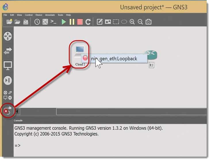 Connectors Connect GNS3 to a Valid External Host Win8 
