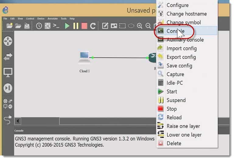 Console Connect Connect GNS3 to a Valid External Host Win8 