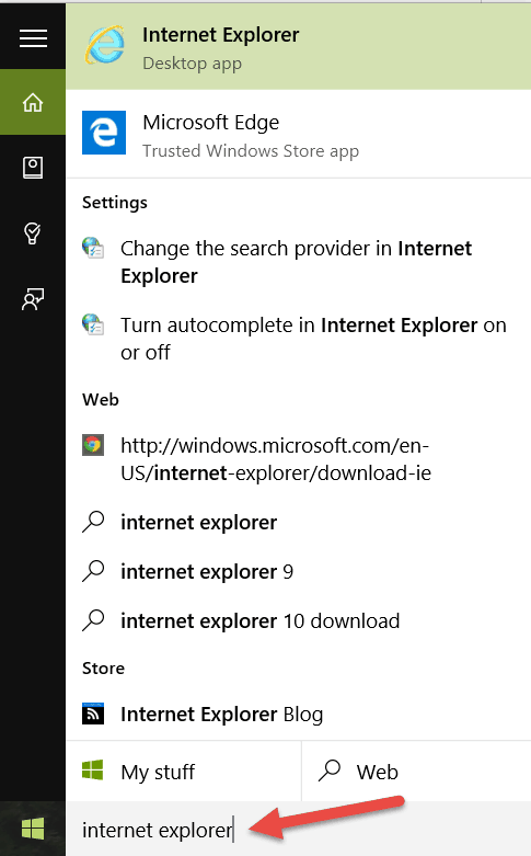 How To Launch Internet Explorer 11 In Windows 10 Interface