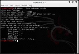 Adding a New Non-Root User in Kali Linux