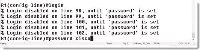 password set in Cisco IOS