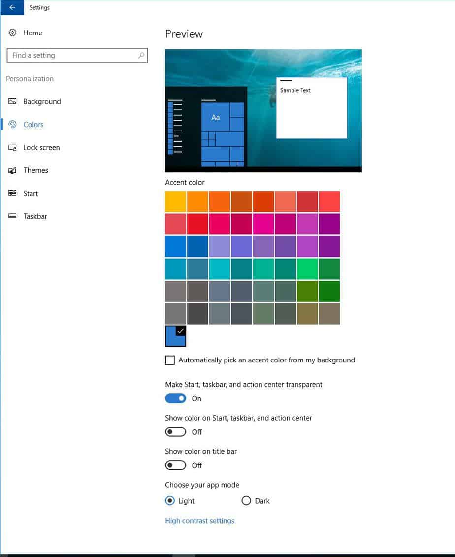 display color settings in windows 10