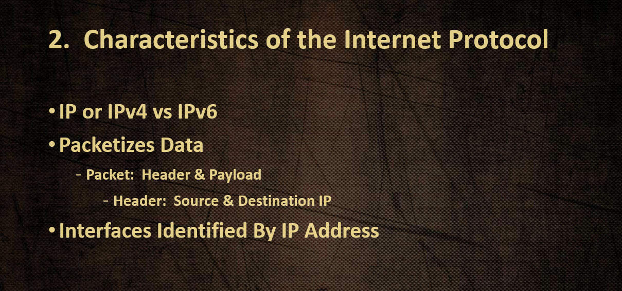 statement describes a feature of the ip protocol